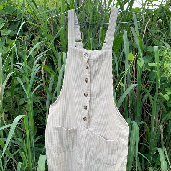 CORDUROY BEIGE OVERALLS - Picture 1 of 4